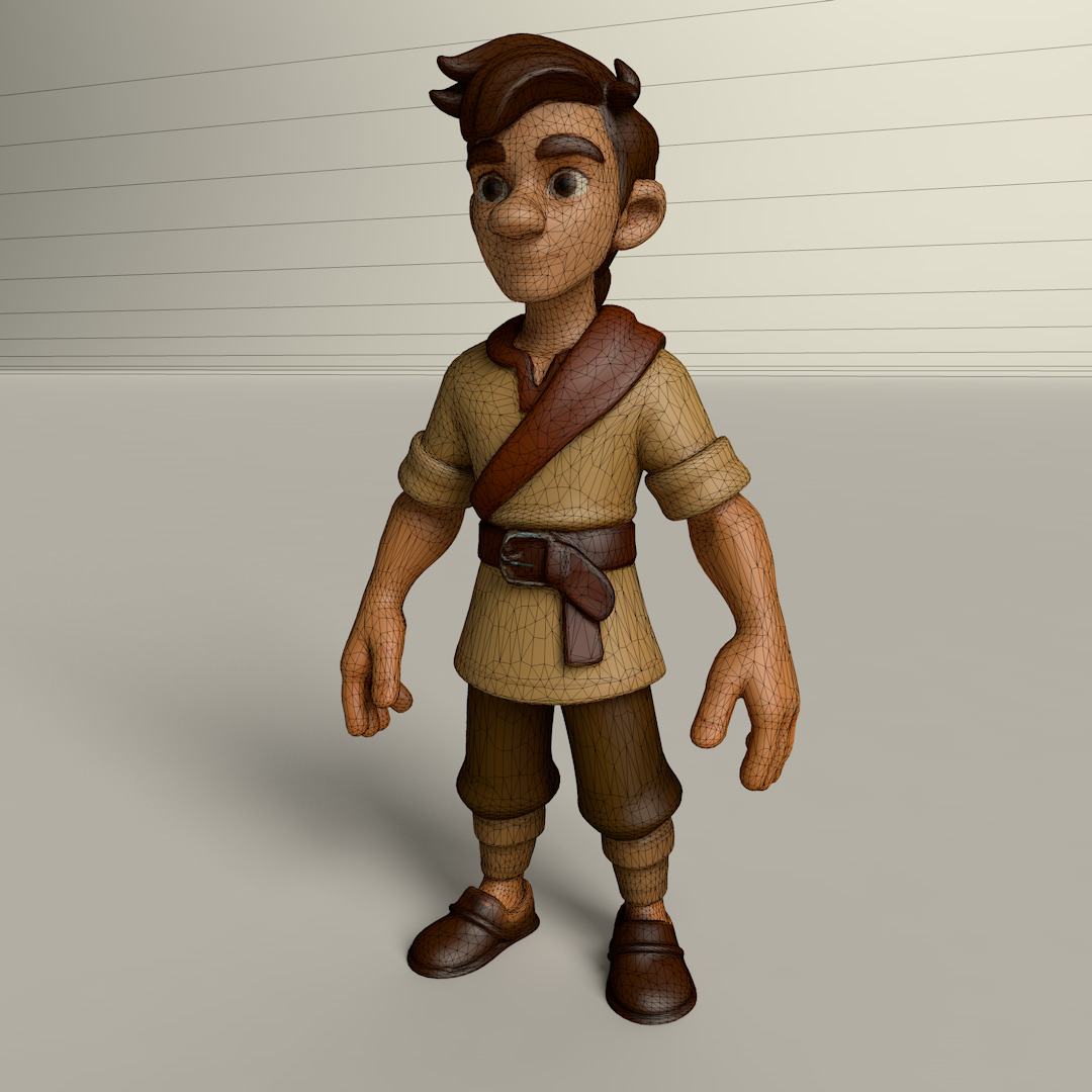 Stylized Game Ready Human Character Rigged named Molluvet Low-poly 3D model_3