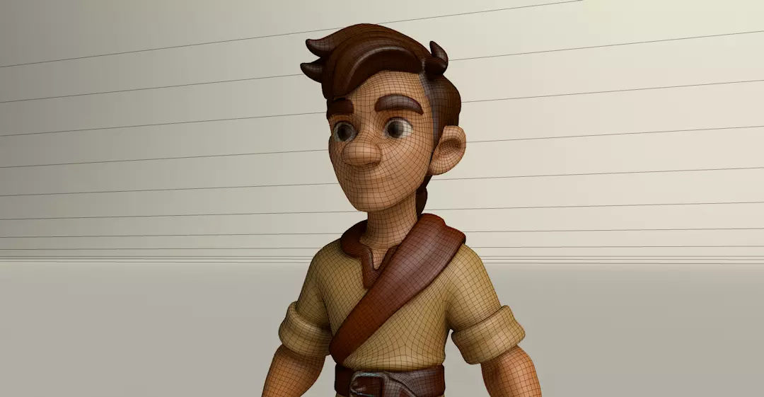 Stylized Game Ready Human Character Rigged named Molluvet Low-poly 3D model_0