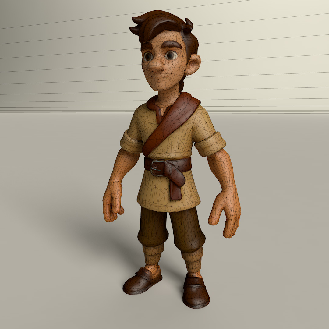 Stylized Game Ready Human Character Rigged named Molluvet Low-poly 3D model_4