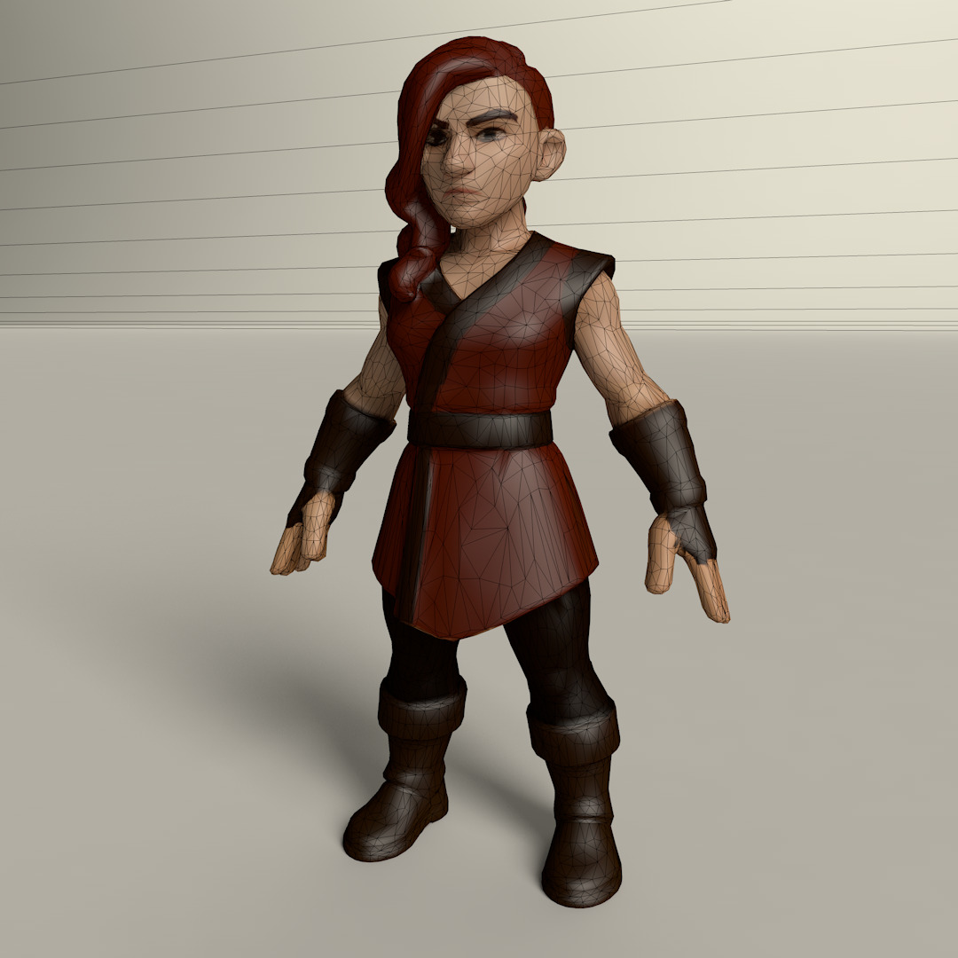 Stylized Game Ready Human Character Rigged named Mounace Low-poly 3D model_4