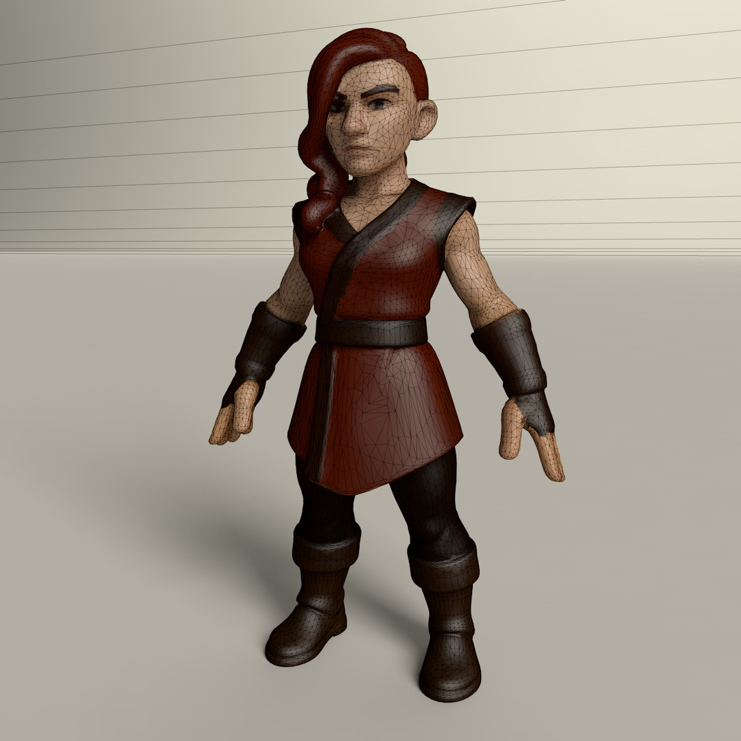 Stylized Game Ready Human Character Rigged named Mounace Low-poly 3D model_3