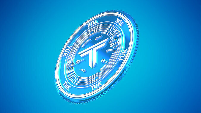 TUK Crypto Coin Token 3D model