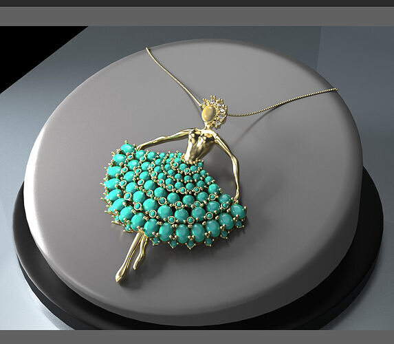 ballet dancer pendant 3D print model