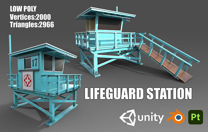 Lifeguard Station Low Poly Low-poly 3D model