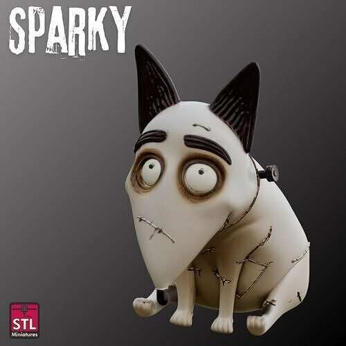 STL File  Sparky Frankenweenie Chibi Style  3D print model