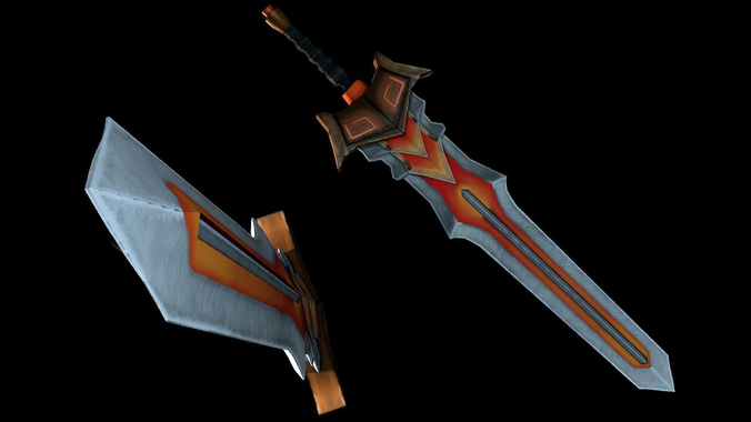 Free PBR and Cartoon Sword Free low-poly 3D model