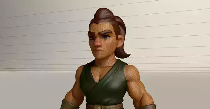 Stylized Game Ready Human Character Rigged named Neraal Low-poly 3D model