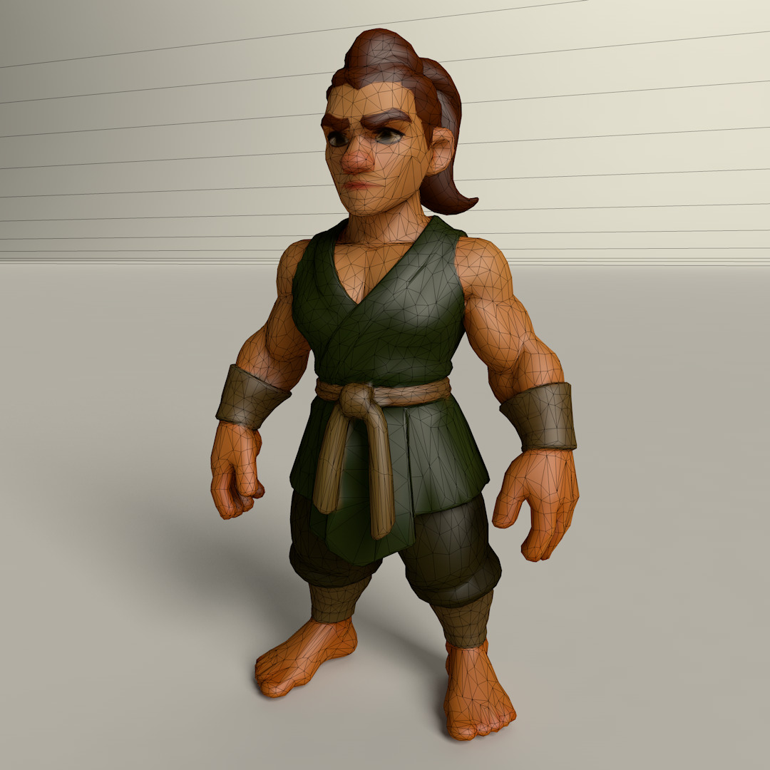 Stylized Game Ready Human Character Rigged named Neraal Low-poly 3D model_4