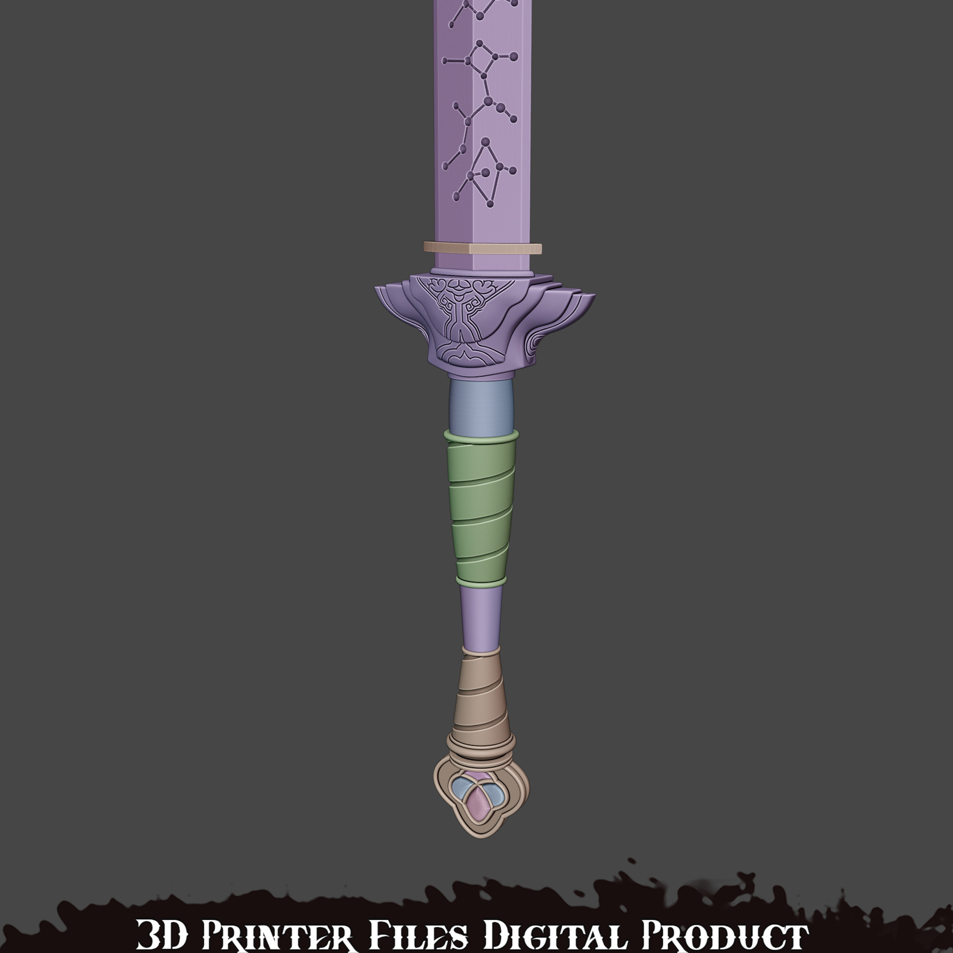 Kpop Demon Hunters Cosplay Waffen Set - 3 Wurfmesser Props In Lila