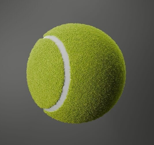 High detailed tennis ball Low-poly 3D model