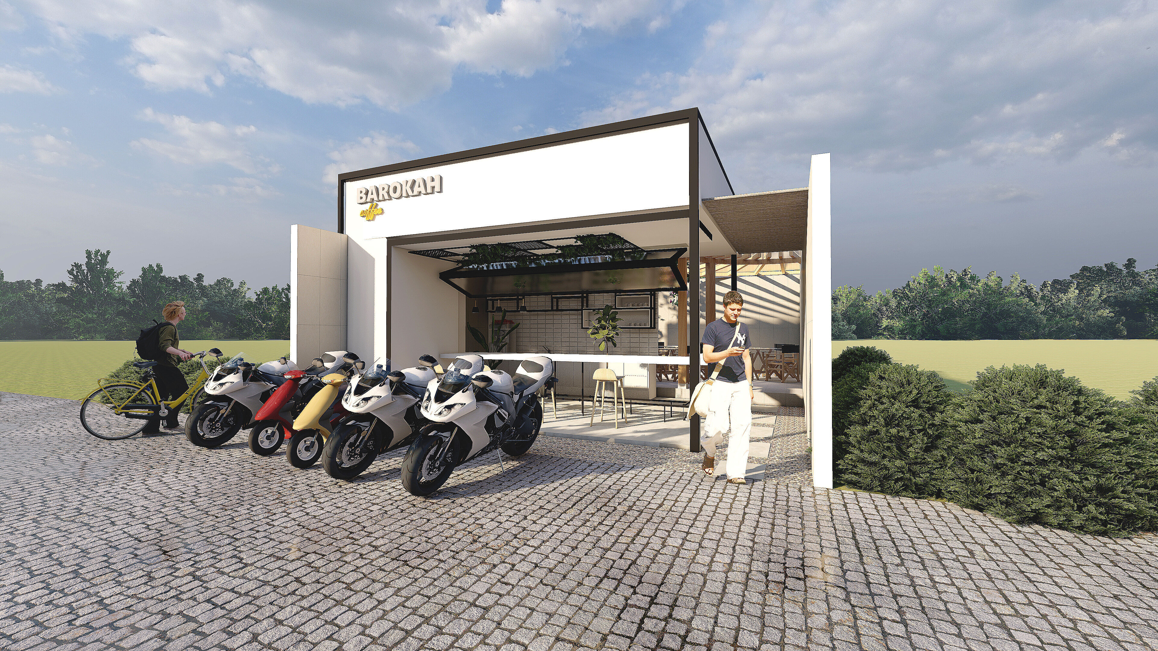 Outdoor Cafe 7x10 with SketchUp DWG and Lumion Files 3D model_2