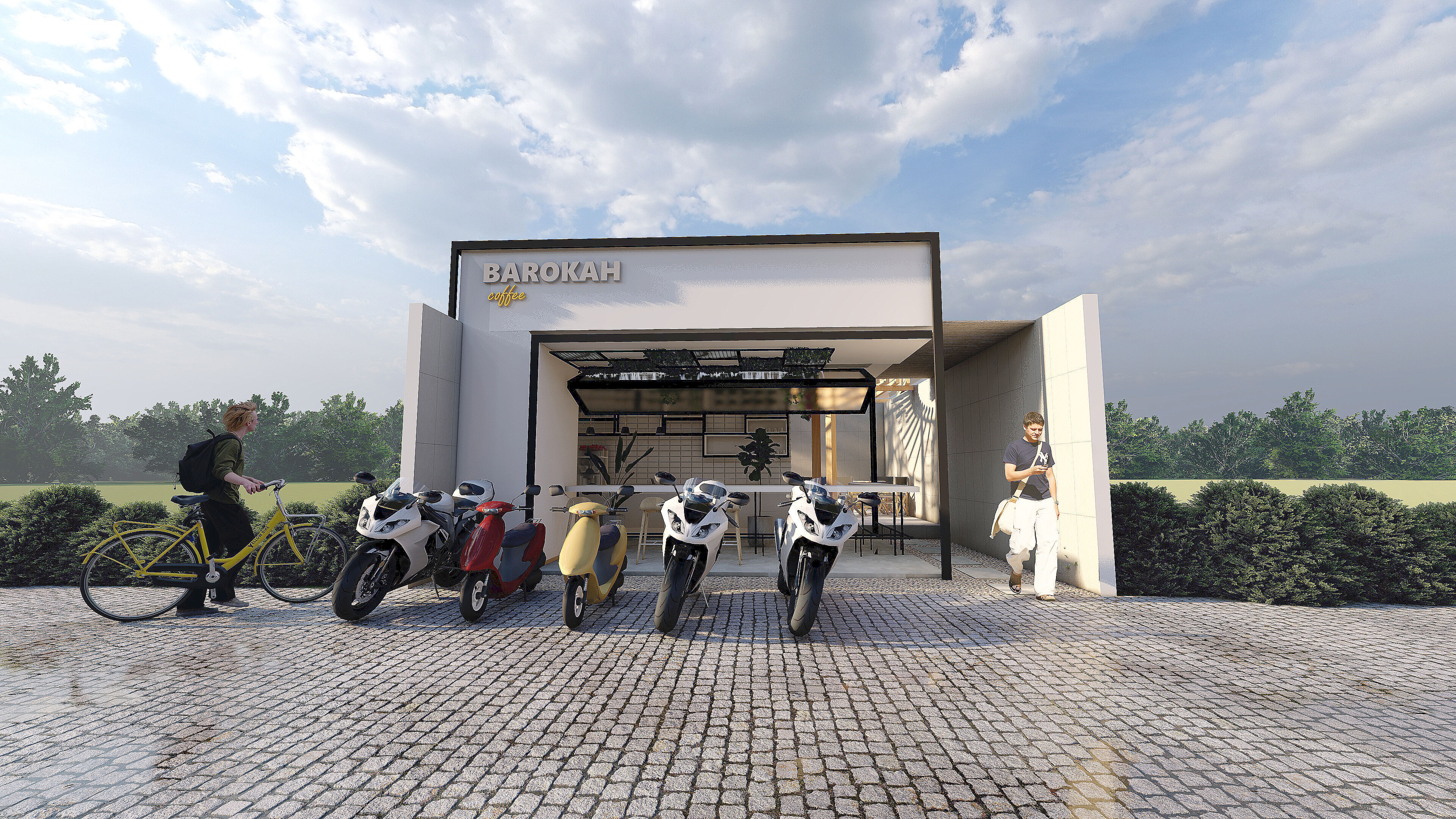 Outdoor Cafe 7x10 with SketchUp DWG and Lumion Files 3D model_1