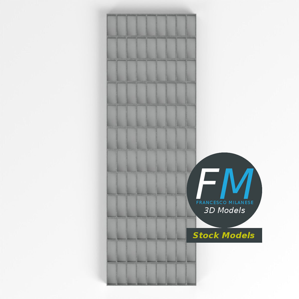 Rectangular steel grating panel 3D model_6