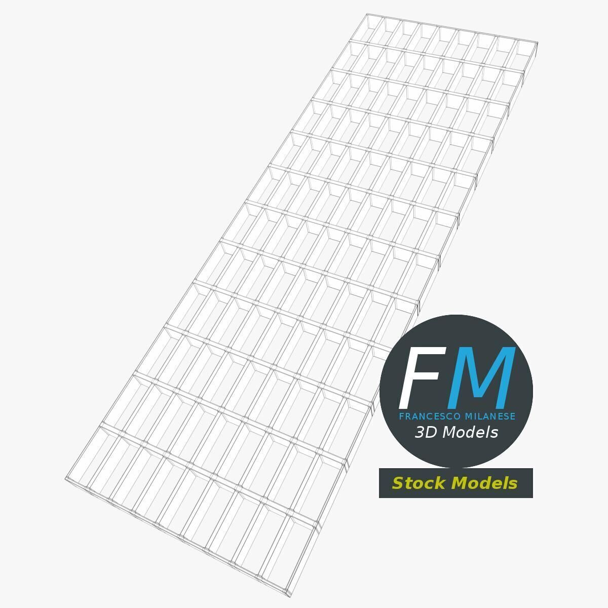 Rectangular steel grating panel 3D model_7