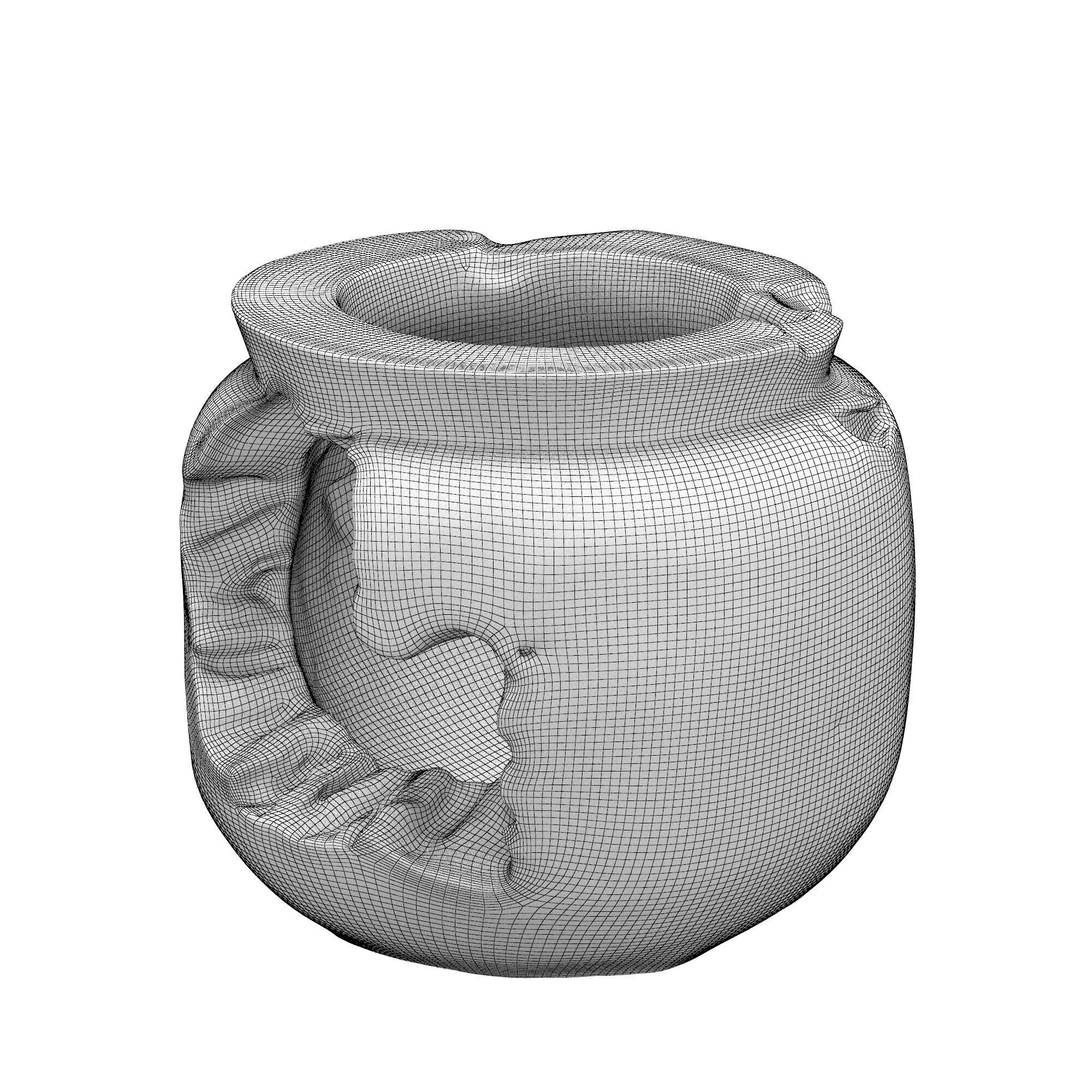 Natural Root Teak Vase 3D model_4