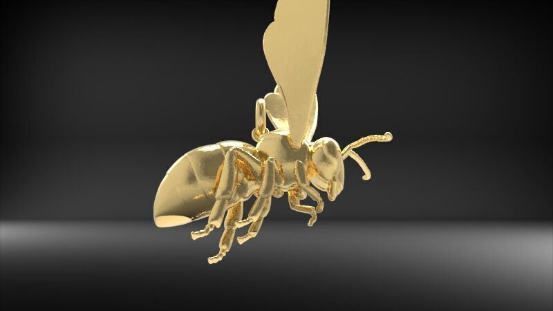 Bee Pendant charm necklace 3D print model_11