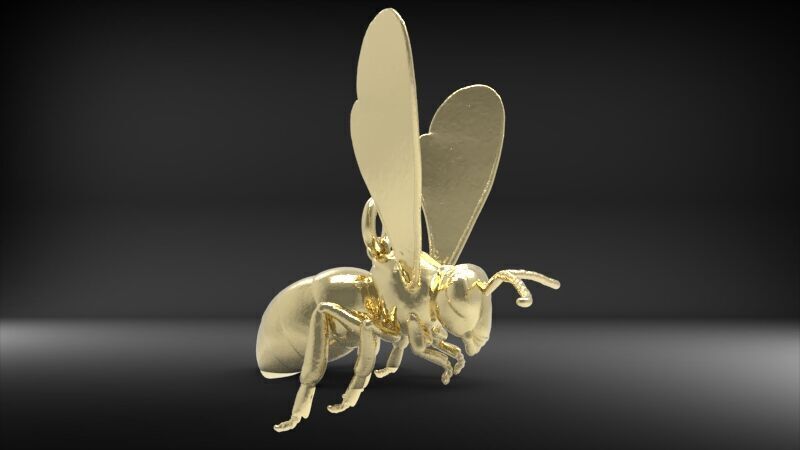 Bee Pendant charm necklace 3D print model_18