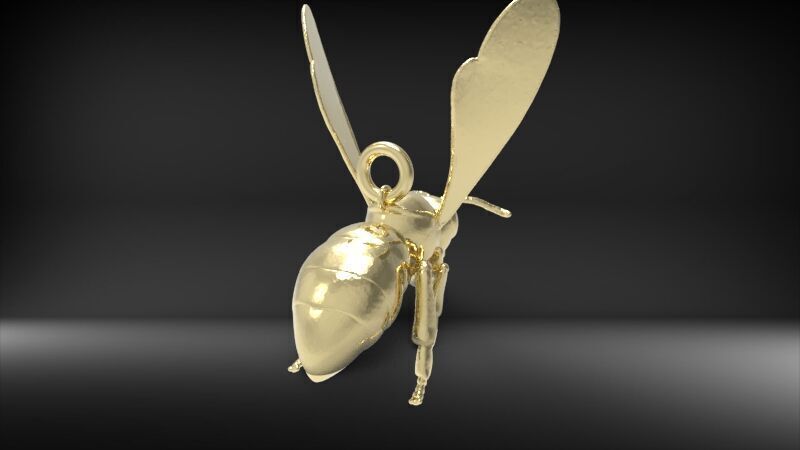 Bee Pendant charm necklace 3D print model_22