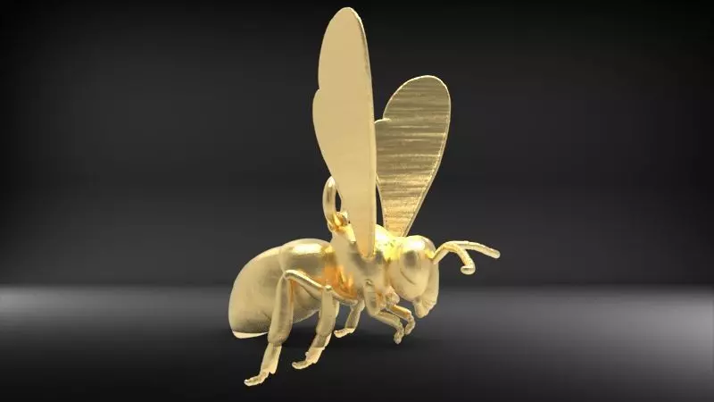 Bee Pendant charm necklace 3D print model_0