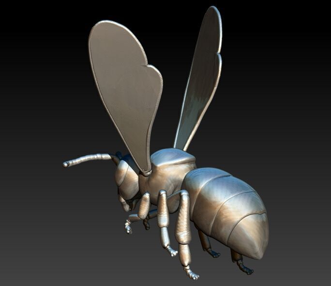 Bee Pendant charm necklace 3D print model_10