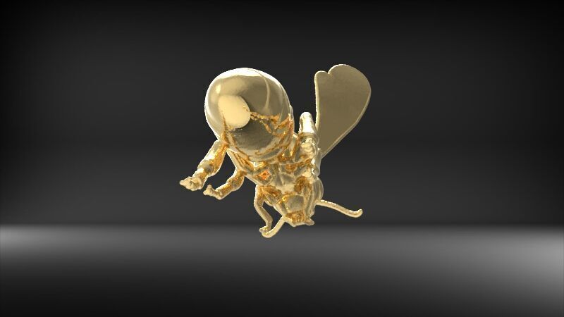 Bee Pendant charm necklace 3D print model_19