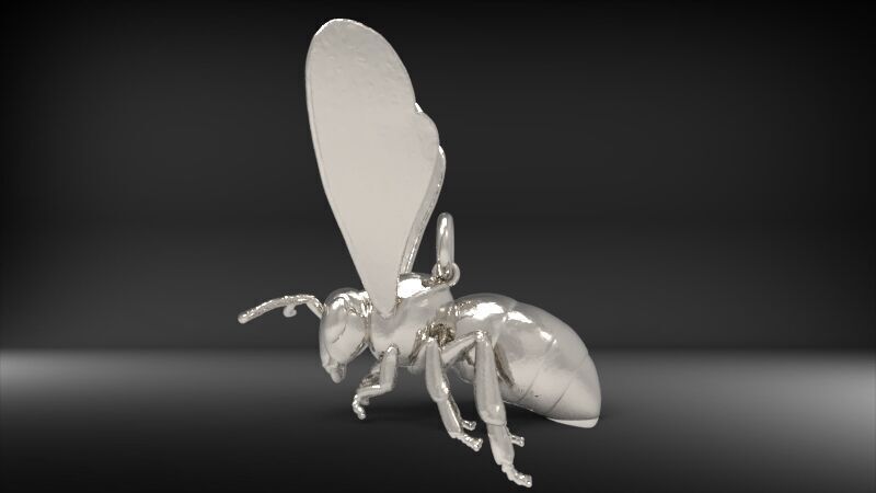 Bee Pendant charm necklace 3D print model_24