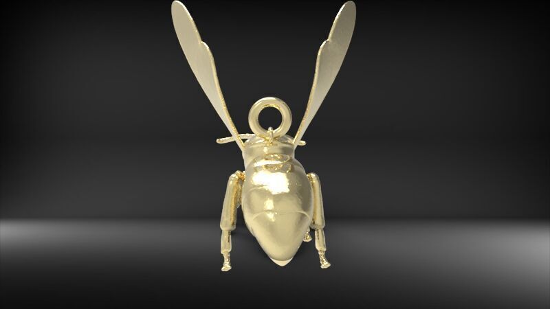 Bee Pendant charm necklace 3D print model_20