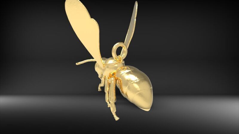 Bee Pendant charm necklace 3D print model_1