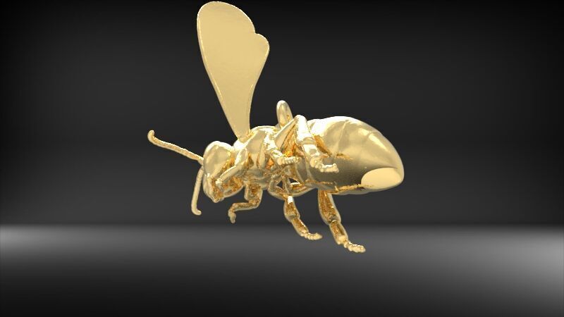 Bee Pendant charm necklace 3D print model_8