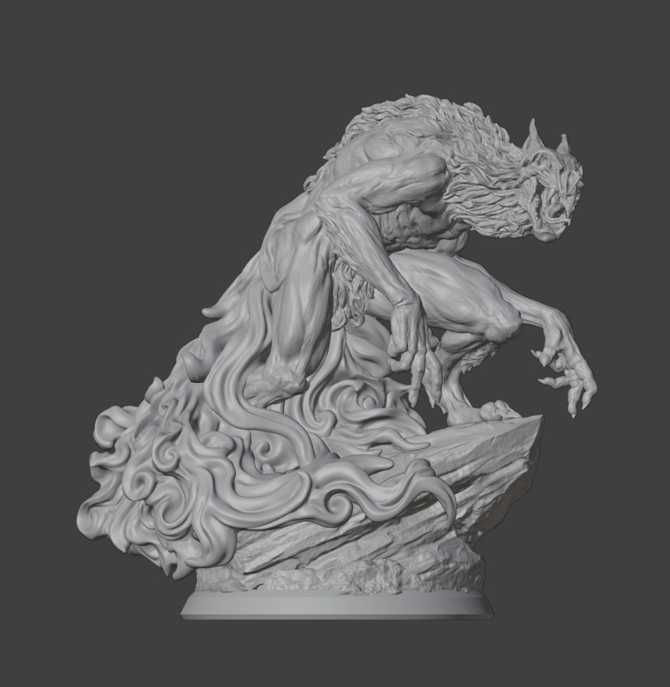 Shadow Wolf 50mm 3D print model_1