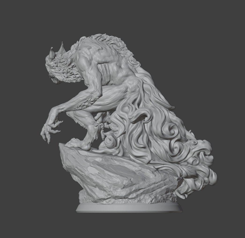 Shadow Wolf 50mm 3D print model_3