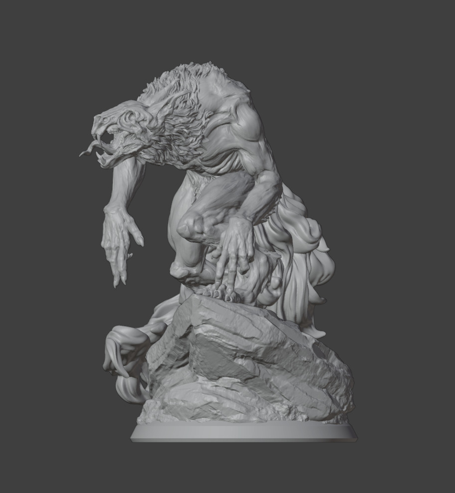 Shadow Wolf 50mm 3D print model_4