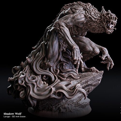 Shadow Wolf 50mm 3D print model