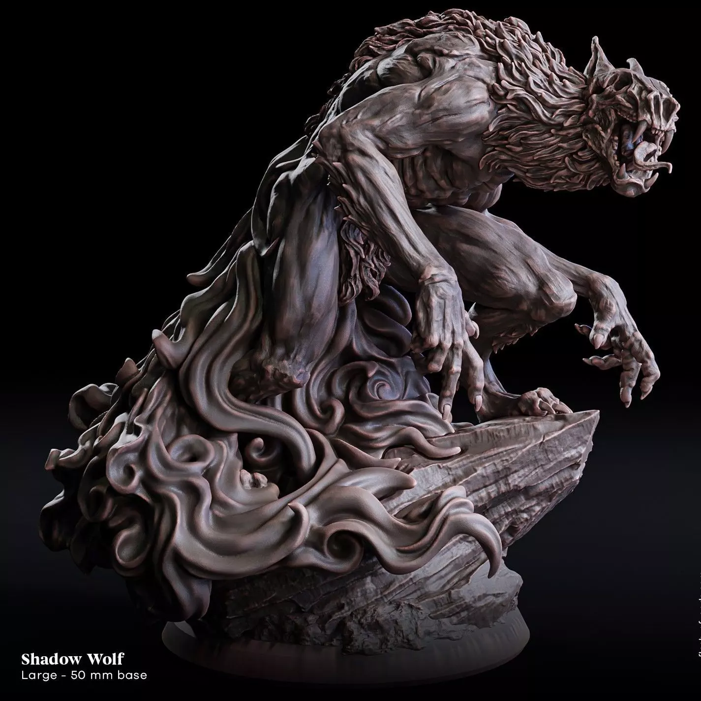 Shadow Wolf 50mm 3D print model_0
