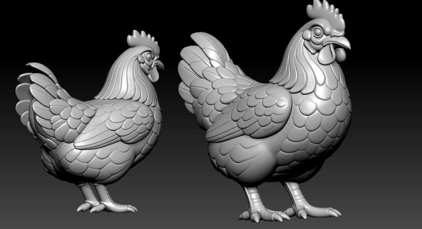 Chicken - The hen model - 3D print 3D print model_2