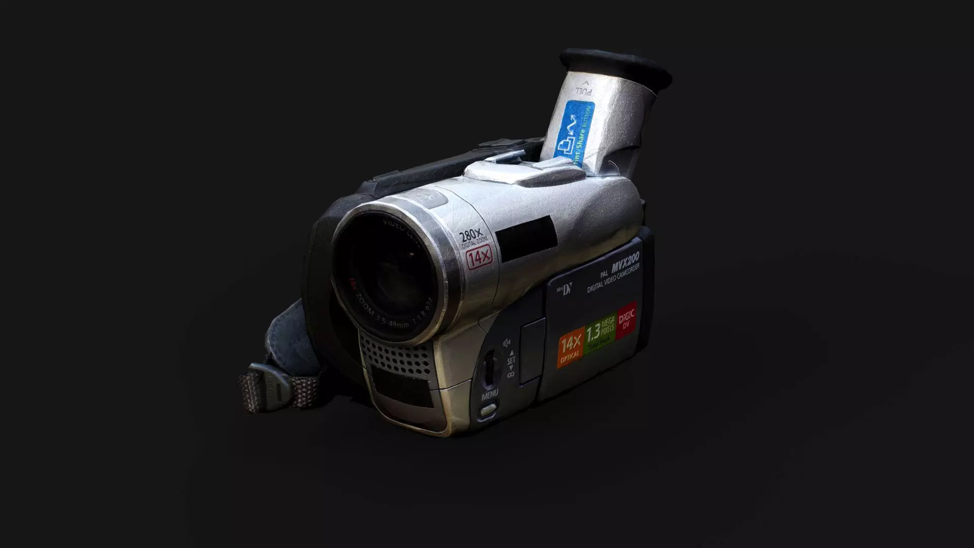 VHS camera recorder 2005y model PBR photogrammetry Low-poly 3D model