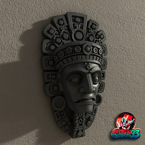 Aztec Wall Mask -Wall Decoration-stl for 3d printer 3D print model