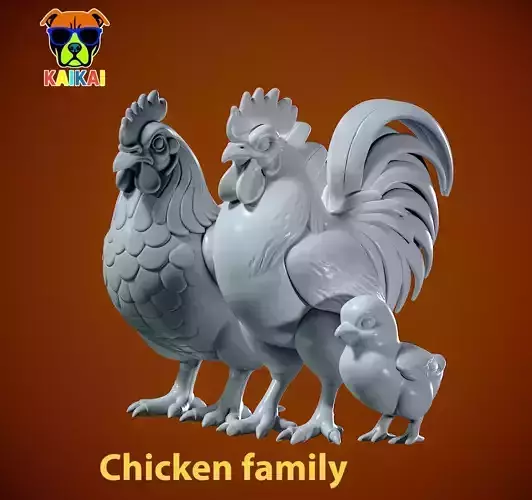 Chicken - Chicken family model - 3D print 3D print model