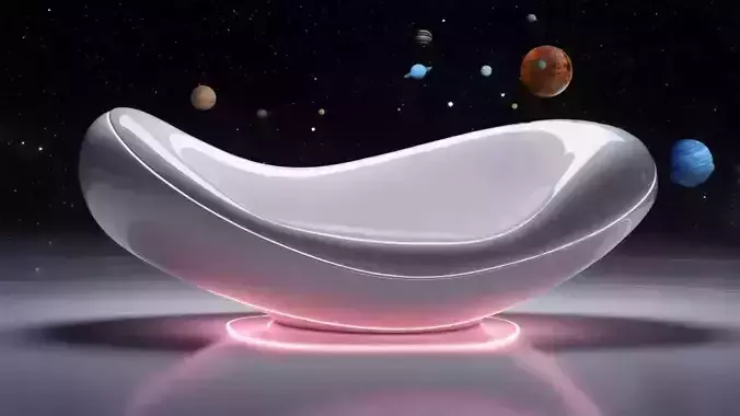 A futuristic lounge chair 3D print model