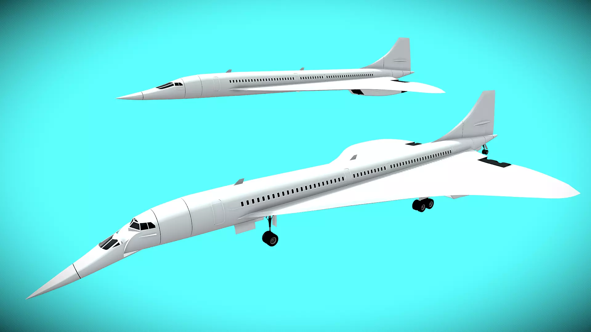 Supersonic passenger flight - Concorde Low-poly 3D model