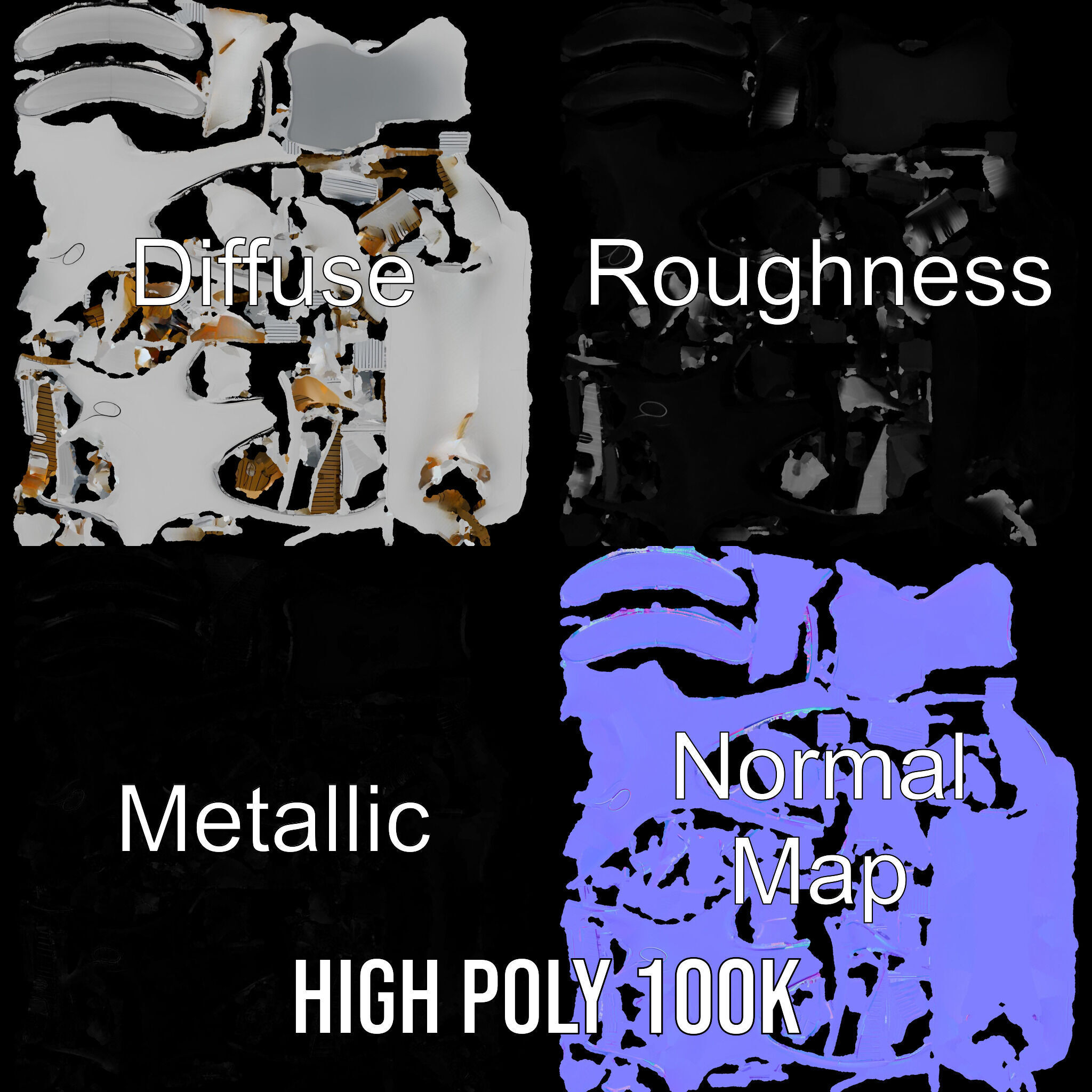 Futuristic Architectural Structure Model Pack Low-poly 3D model_3