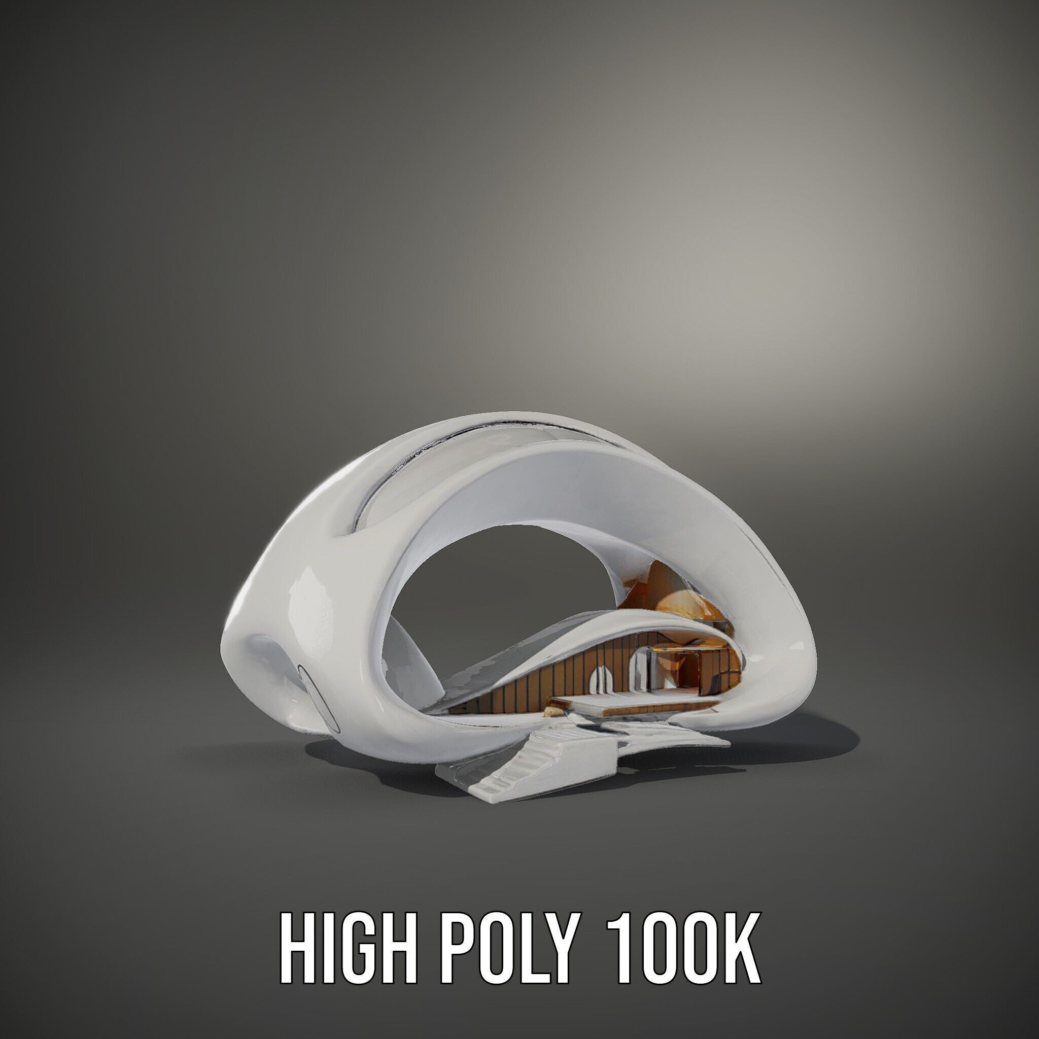 Futuristic Architectural Structure Model Pack Low-poly 3D model_14