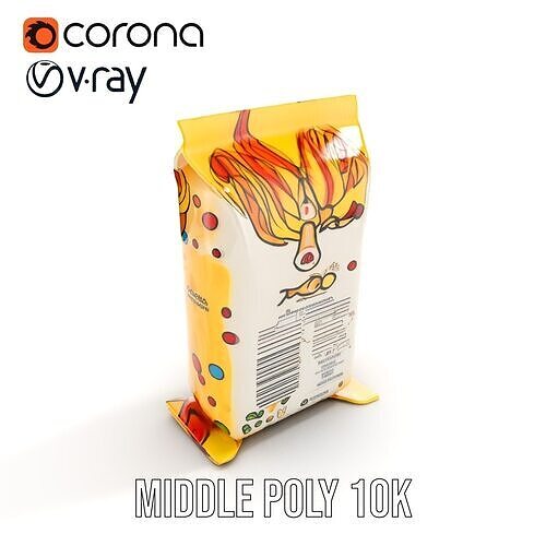Colorful Noodle Packaging D Model Pack Low-poly 3D model 6
