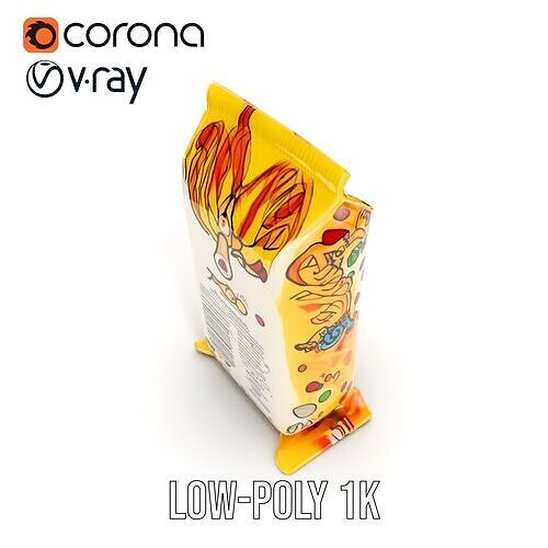 Colorful Noodle Packaging D Model Pack Low-poly 3D model 7