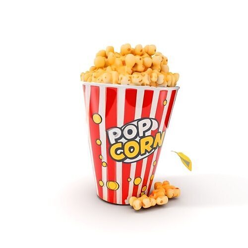 Popcorn Container Model Pack for Cinema and Retail Visualizat... Low-poly 3D model