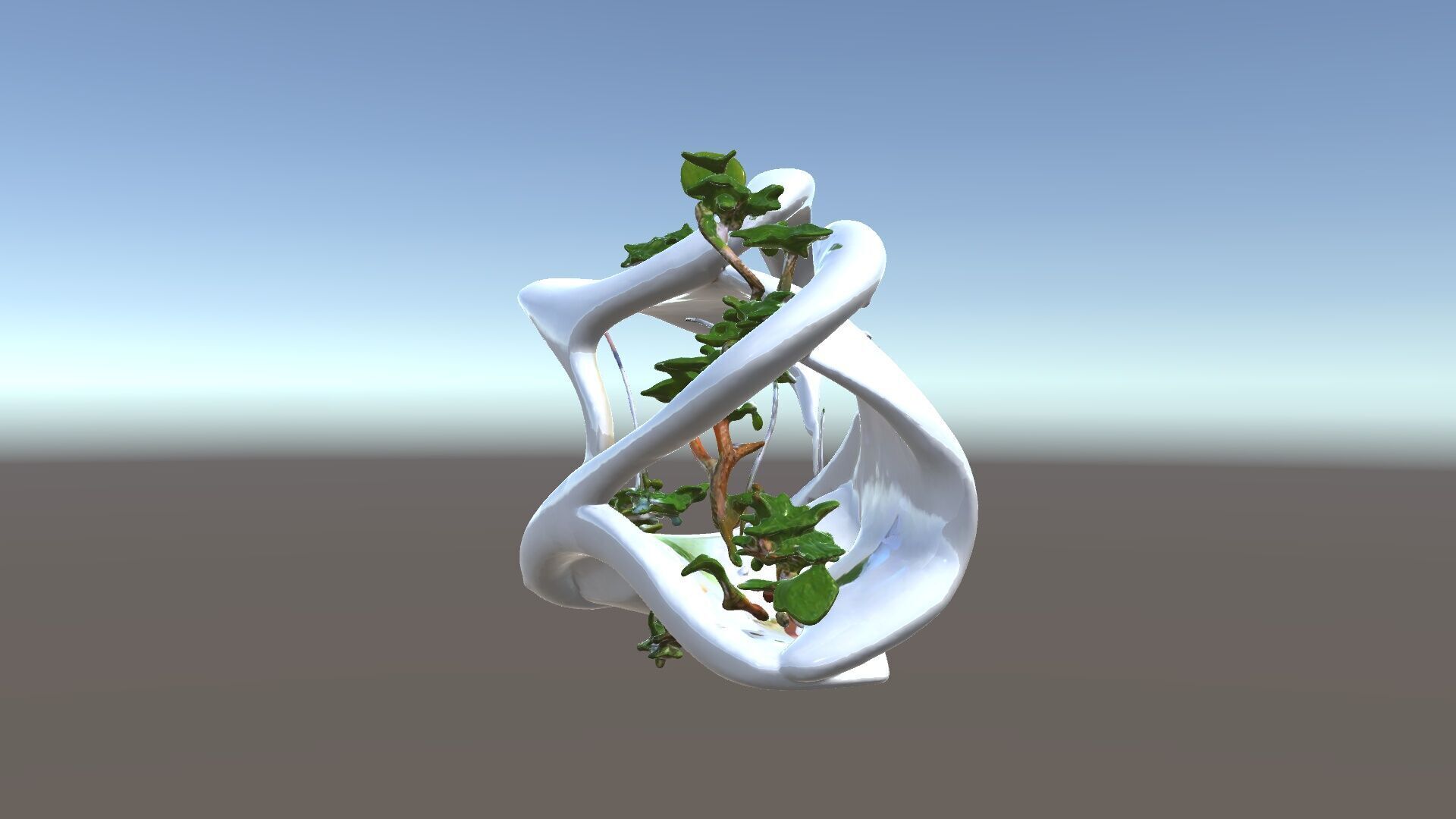Abstract Organic Planter Model Pack with Integrated Foliage Low-poly 3D model_34