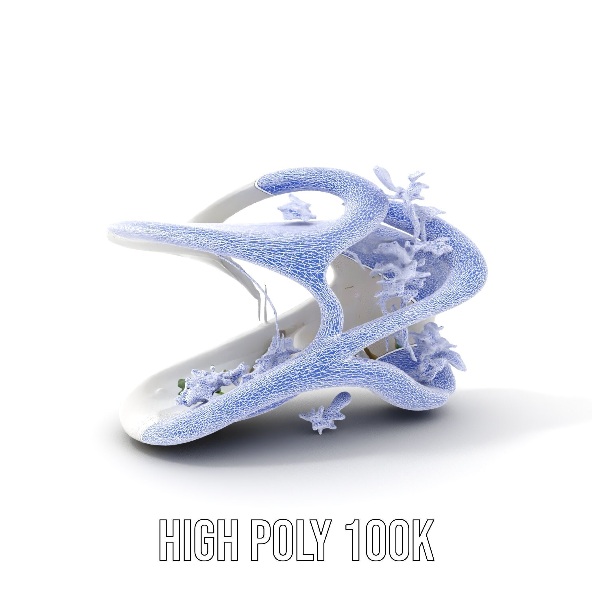 Abstract Organic Planter Model Pack with Integrated Foliage Low-poly 3D model_17