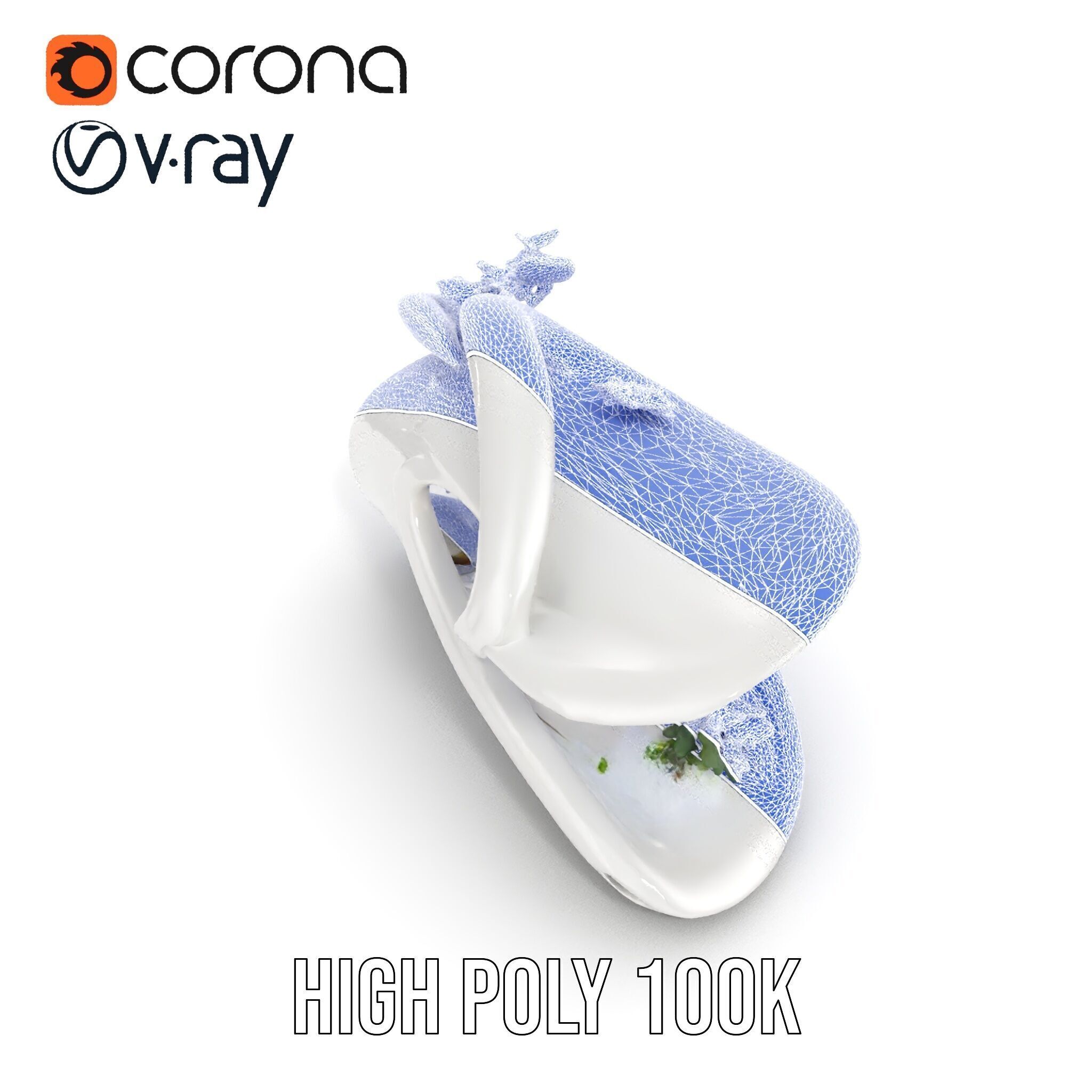 Abstract Organic Planter Model Pack with Integrated Foliage Low-poly 3D model_19