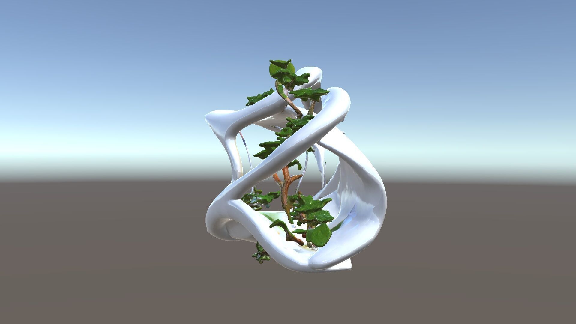 Abstract Organic Planter Model Pack with Integrated Foliage Low-poly 3D model_5