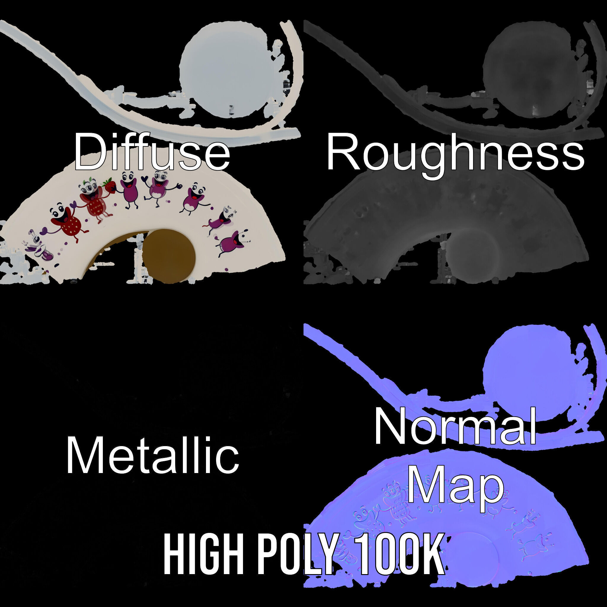 Decorative Fruit Characters Model Pack Low-poly 3D model_3